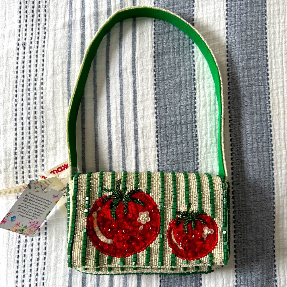 Tomato Beaded Shoulder Bag